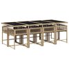 vidaXL Patio Dining Set Mix beige, Light grey, Black