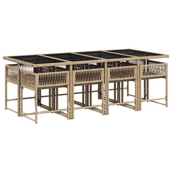 vidaXL Patio Dining Set Mix beige, Light grey, Black