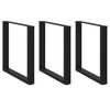 vidaXL Coffee Table Leg Set of 3 Black Powder-coated Steel 35.4x