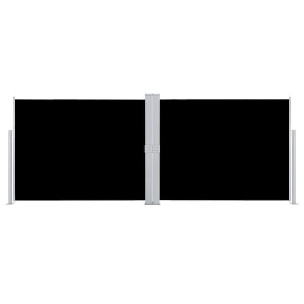 vidaXL Side Awning Black Polyester with PU coating 55.1x393.7 in