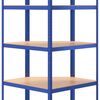 vidaXL 5-Layer Shelves 2 pcs Blue Steel&Engineered Wood
