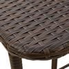 vidaXL Garden Table Brown PE Rattan, Powder-Coated Steel Compact