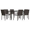 vidaXL Garden Dining Set Brown (chair), Black (table), Cream white (cushion)
