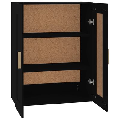 vidaXL Wall Cabinet Black 27.4"x12.8"x35.4" Engineered Wood