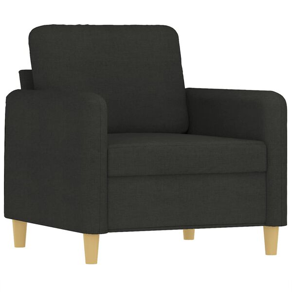 vidaXL Sofa Set Black Polyester, Metal, Plywood, Foam