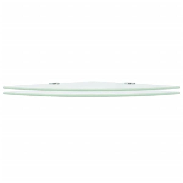 vidaXL Corner Shelf Set of 2 White Tempered safety glass 13.8 x 13.8 in