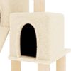 vidaXL Cat Tree Cream Engineered wood, plush, sisal Large