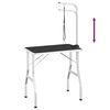 vidaXL Bath Grooming Table Black Engineered wood, Powder-coated iron