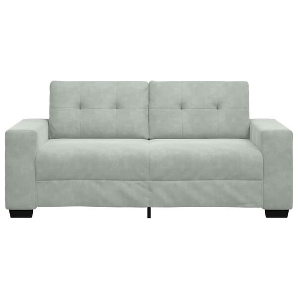 vidaXL Loveseat Sofa Light grey Velvet (100% polyester), Plywood, Steel