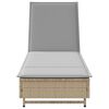 vidaXL Sun Lounger with Wheels and Cushion Beige Poly Rattan