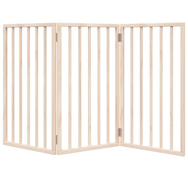 vidaXL Dog Gate Set of 3 White Poplar wood Foldable, Freestanding