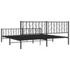vidaXL Bed Frame Black Powder-Coated Steel 78.7 x 78.7 in Bed Frame