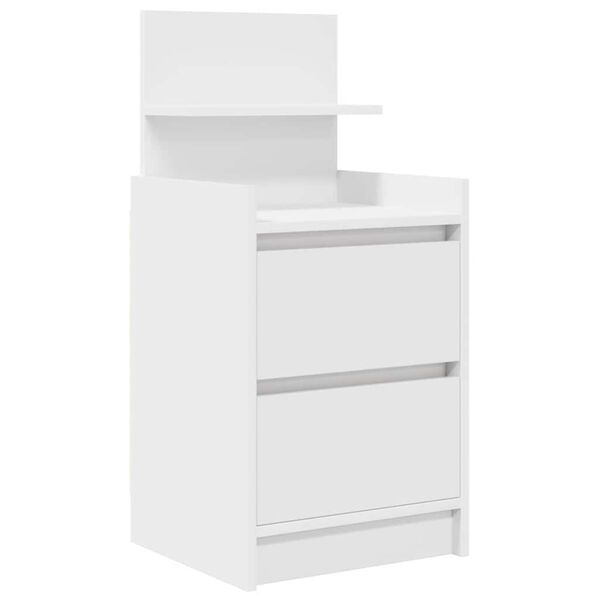 vidaXL Bedside Cabinet White Engineered wood 15.0 x 13.4 x 31.5 in