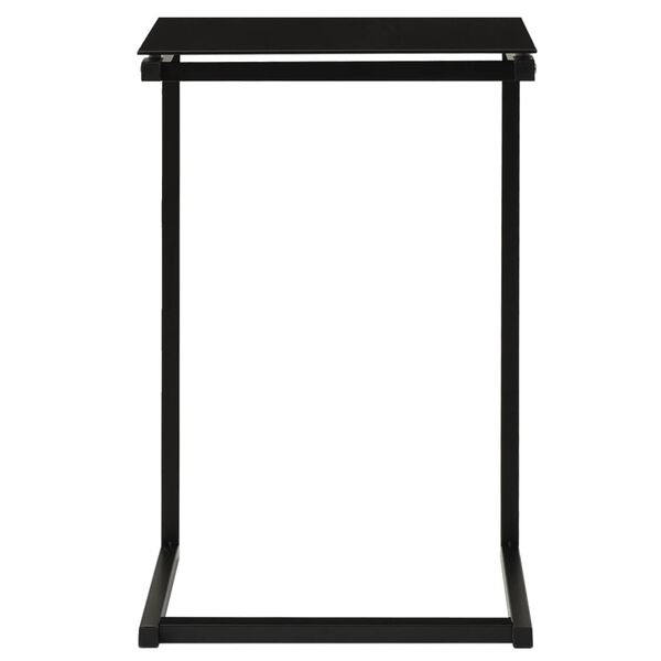 vidaXL Side Table Black Tempered Glass 15.7 x 15.7 x 23.6 in.