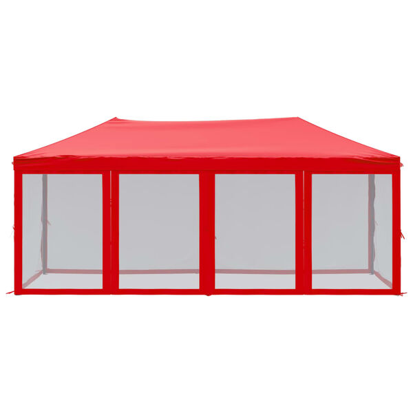vidaXL Folding Party Tent with Sidewalls Red 9.8'x19.7'