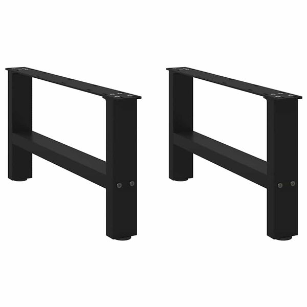 vidaXL Coffee Table Leg Set of 2 Black Powder-coated steel