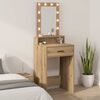 vidaXL Dressing Table Brown 19.69 x 16.14 x 55.12 in Engineered Wood