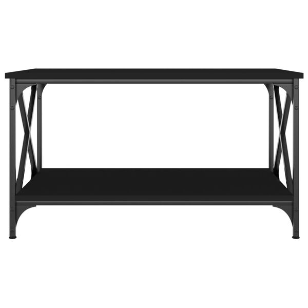 vidaXL Coffee Table Black Engineered wood and iron Medium Coffee Table