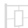 vidaXL Metal Bed Frame without Mattress with Headboard White 29.5"x74.8"