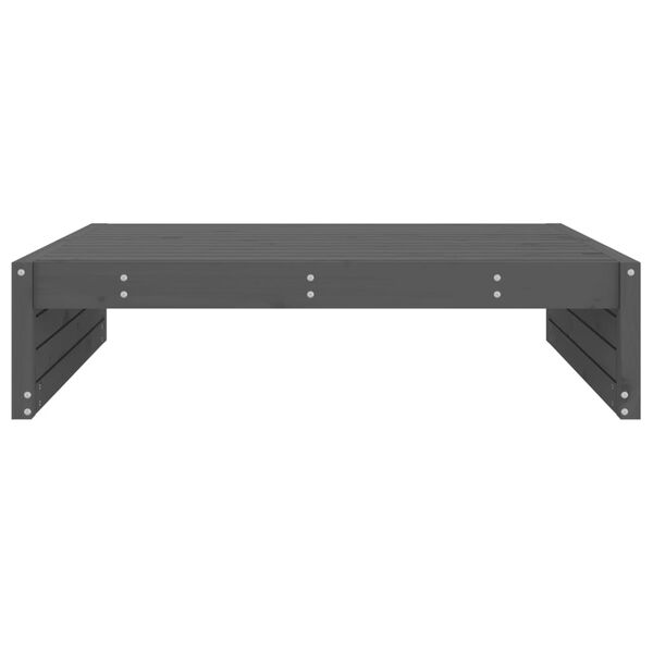 vidaXL Garden Footstool Gray Solid pine wood Large Modular