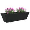 vidaXL Planter Black PE Rattan, Steel, Plastic Medium Decorative Inlays
