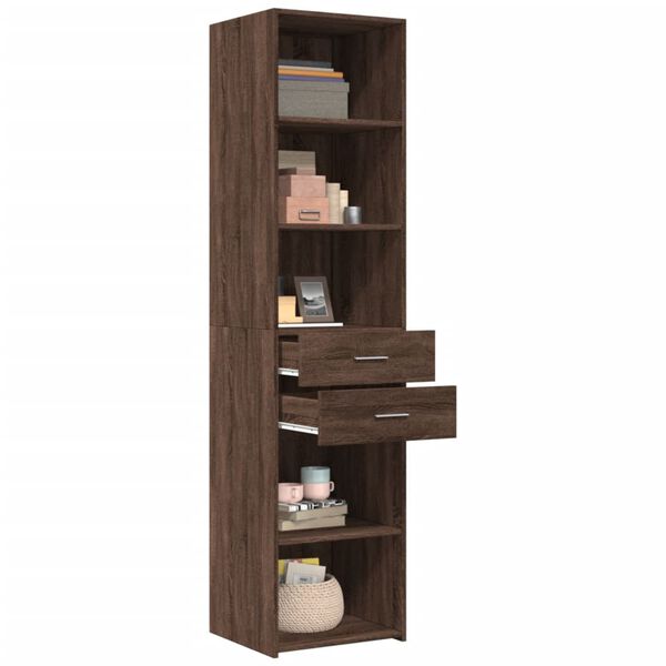 vidaXL Highboard Brown Oak Engineered Wood Highboard Rectangular