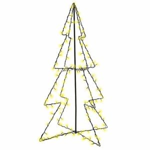 vidaXL Christmas Cone Tree Warm white Metal Medium Christmas Cone Tree