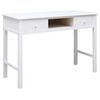 vidaXL Desk White Solid Paulownia wood, plywood Medium Desk