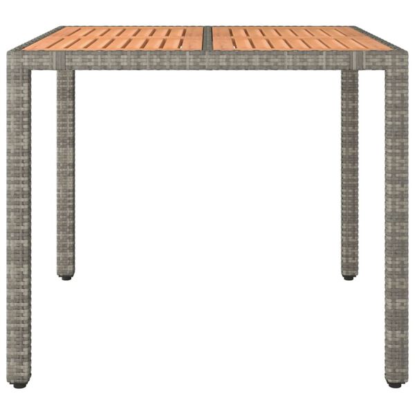vidaXL Garden Table With Wooden Top Grey