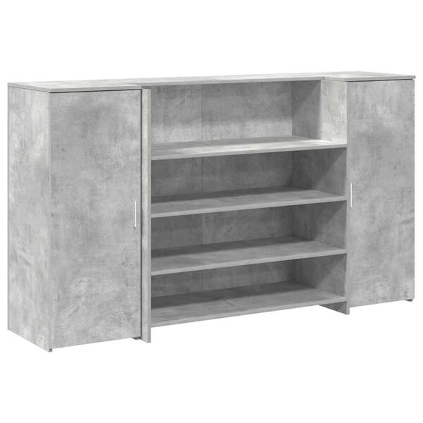vidaXL Reception Desk Concrete Grey Engineered wood 70.9 x 19.7 x 40.7 in