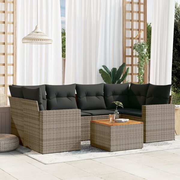 vidaXL Garden Sofa Set Grey