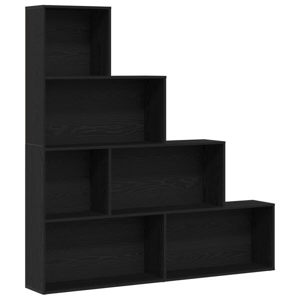 vidaXL Book Cabinet Black Oak 61.02 x 9.45 x 62.99 in Engineered Wood