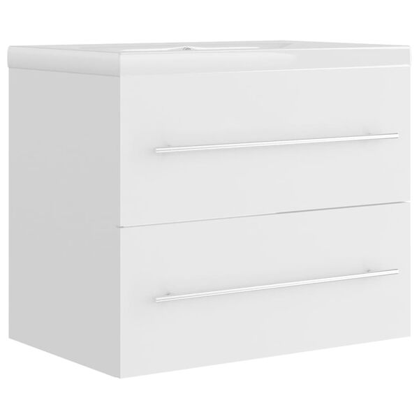 vidaXL Sink Cabinet With Basin White Engineered wood Compact Storage