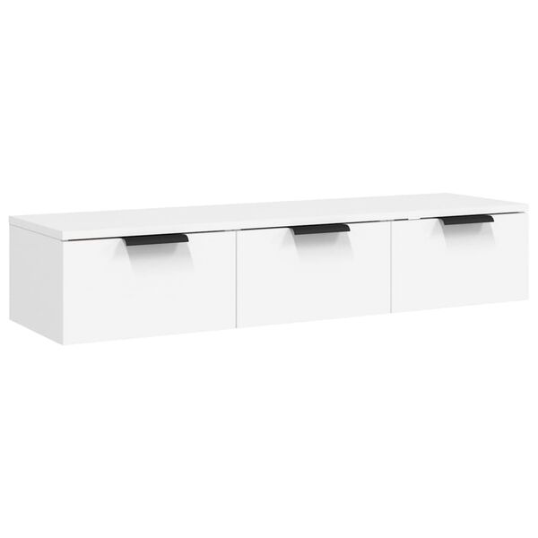 vidaXL Wall Cabinet White Engineered Wood Wall Cabinet Rectangular