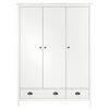 vidaXL Wardrobe White Solid Pine Wood Large Wardrobe Rectangular