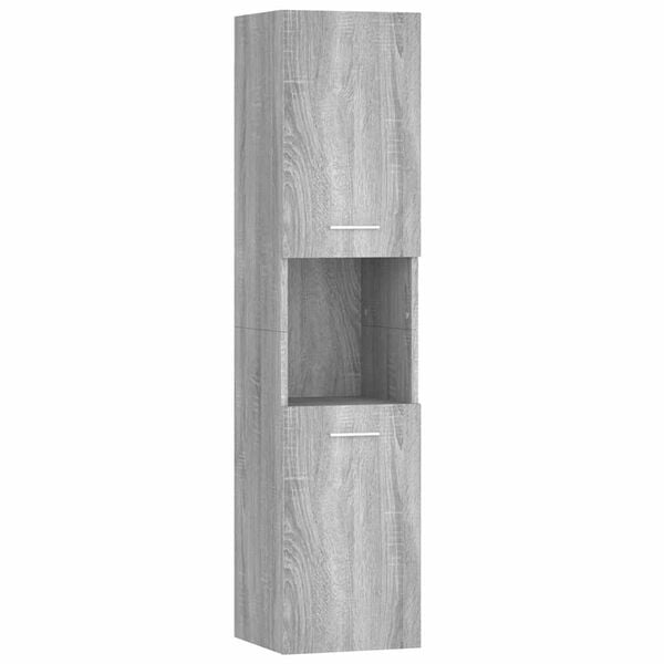 vidaXL Bathroom Cabinet Grey Sonoma Engineered Wood 11.8 x 11.8 x 51.2 in