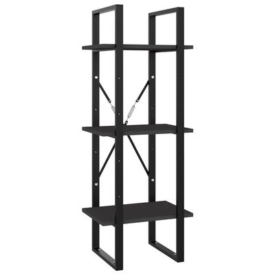 vidaXL 3-Tier Book Cabinet Gray 15.7"x11.8"x41.3" Engineered Wood