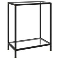vidaXL Console Table Transparent 23.6"x13.8"x29.5" Tempered Glass