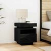 vidaXL Bedside Cabinet with Drawer 2 pcs Black oak 40 x 39 x 48.5 cm
