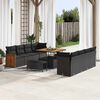 vidaXL Garden Sofa Set with Cushion 12 pcs Black Poly Rattan