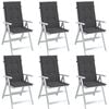 vidaXL Highback Chair Cushion Set of 6 Melange Anthracite 100% polyester