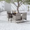 vidaXL Garden Dining Set Grey and Black PE Rattan 5 Piece Set Durable