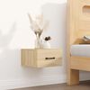 vidaXL Wall-mounted Bedside Cabinet Sonoma Oak Engineered wood Compact