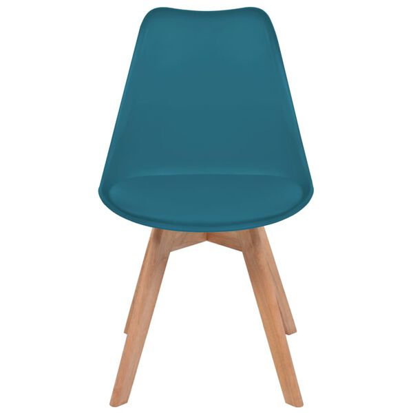 vidaXL Dining Chair Set of 6 Turquoise Plastic Standard Ergonomic