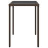 vidaXL Garden Table Brown Poly Rattan, Tempered Glass, Powder-Coated Steel