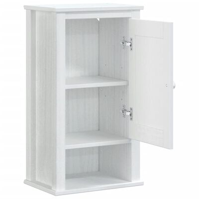 vidaXL Bathroom Wall Cabinet BERG White 15.7"x10.6"x28.1" Solid Wood Pine