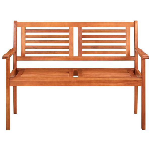 vidaXL Bench Grey check Solid eucalyptus wood 2-seater Garden Bench