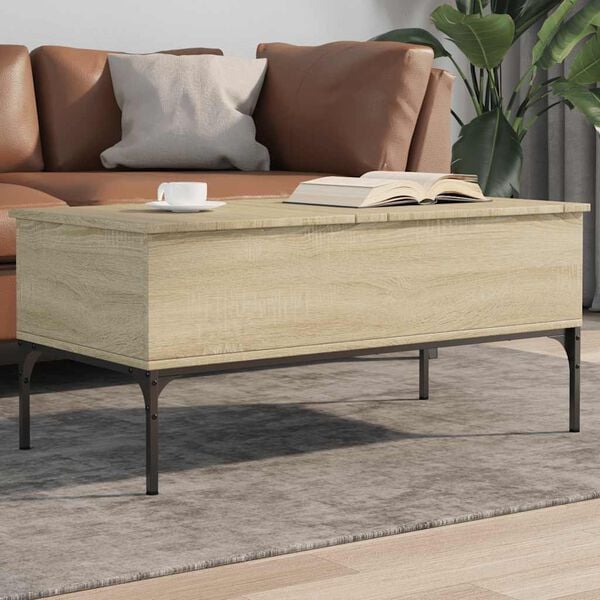 vidaXL Coffee Table Sonoma oak Engineered wood, metal