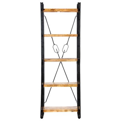 vidaXL 5-Tier Bookcase 23.6"x11.8"x70.9" Solid Mango Wood