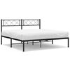 vidaXL Metal Bed Frame Black Steel 53 x 74.8 in Metal Bed Frame